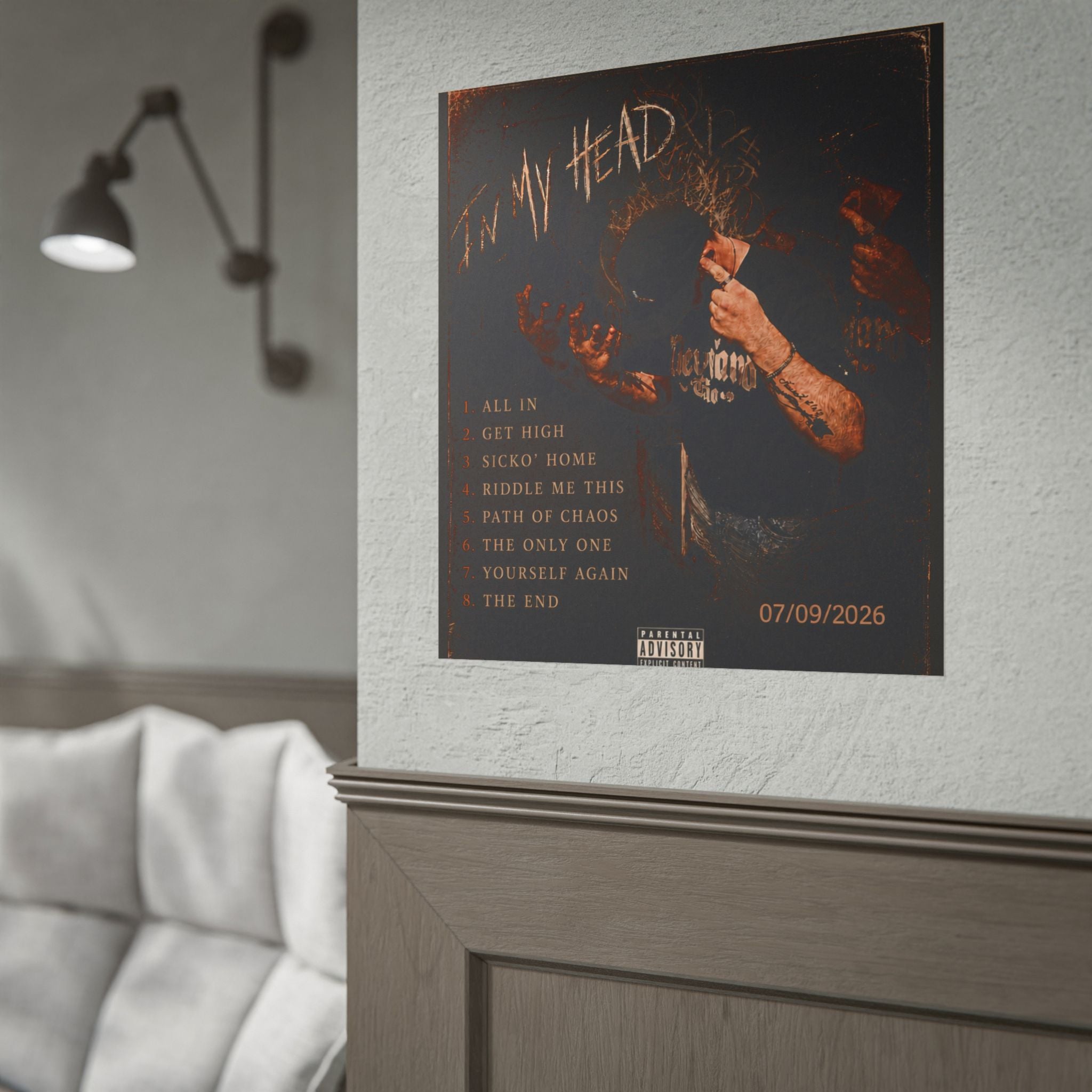 In My Head - Debut Album Poster - Crispy Orange