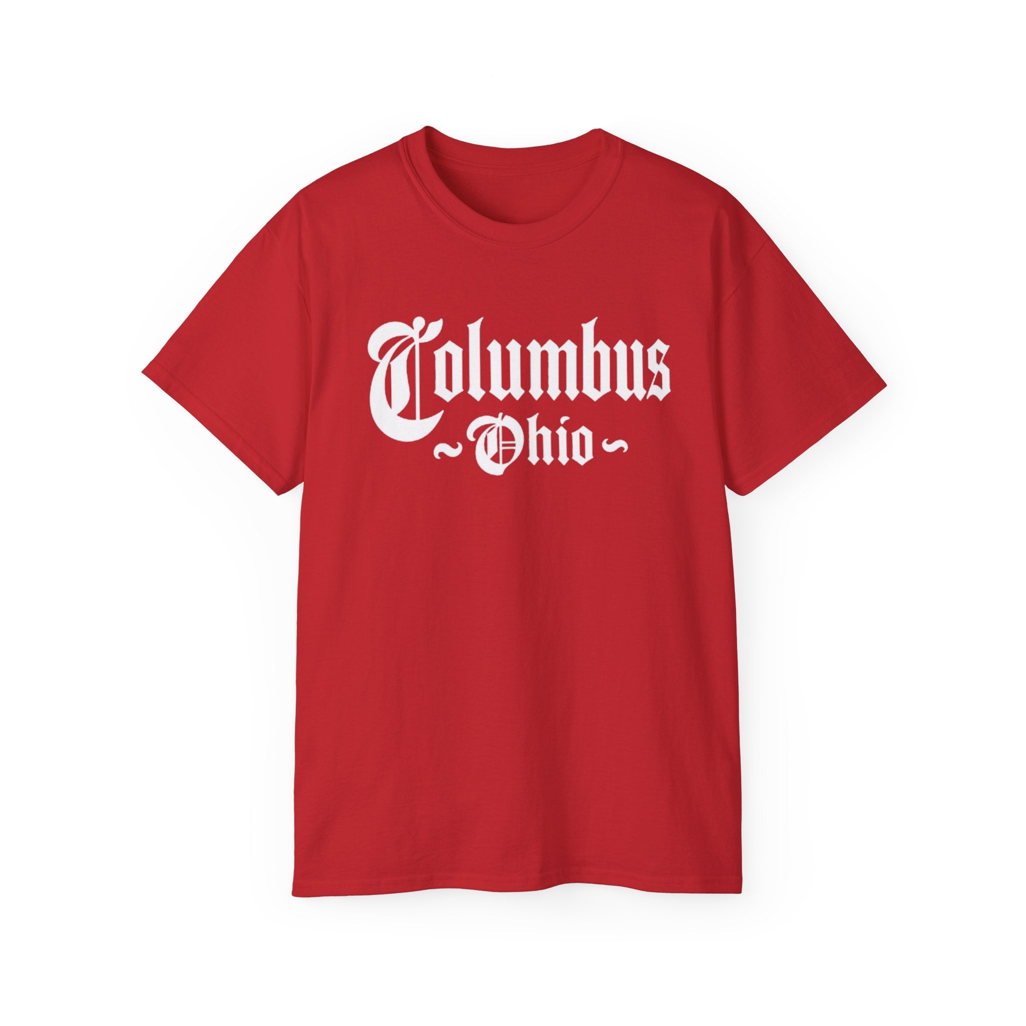 Columbus Ohio - Unisex White Text Tee Shirt