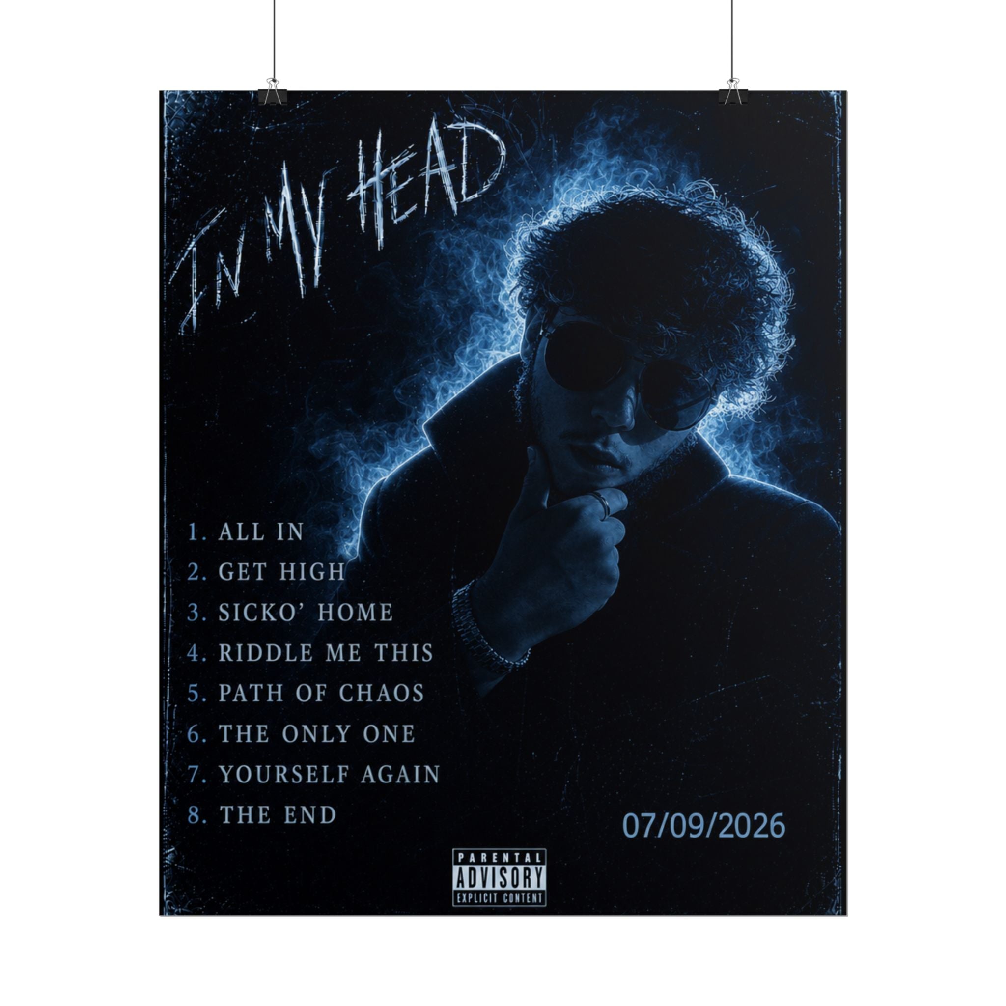 In My Head - Debut Album Poster - Midnight Blue