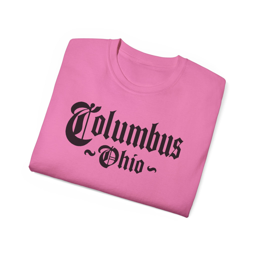 Columbus Ohio - Unisex Black Text Tee Shirt