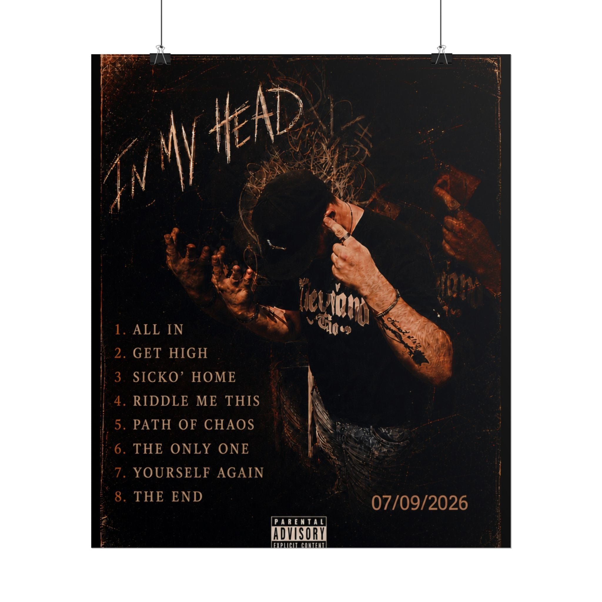 In My Head - Debut Album Poster - Crispy Orange