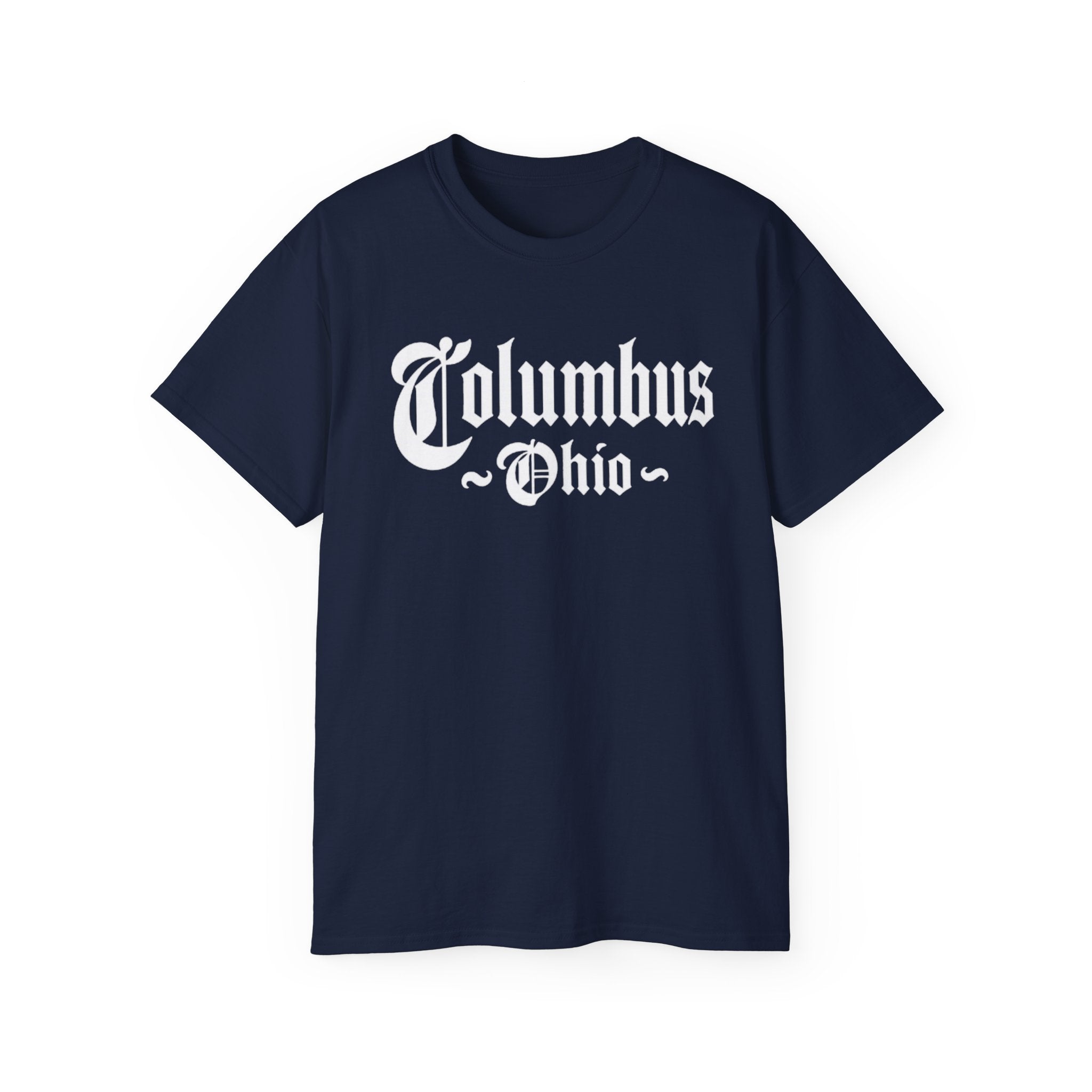 Columbus Ohio - Unisex White Text Tee Shirt