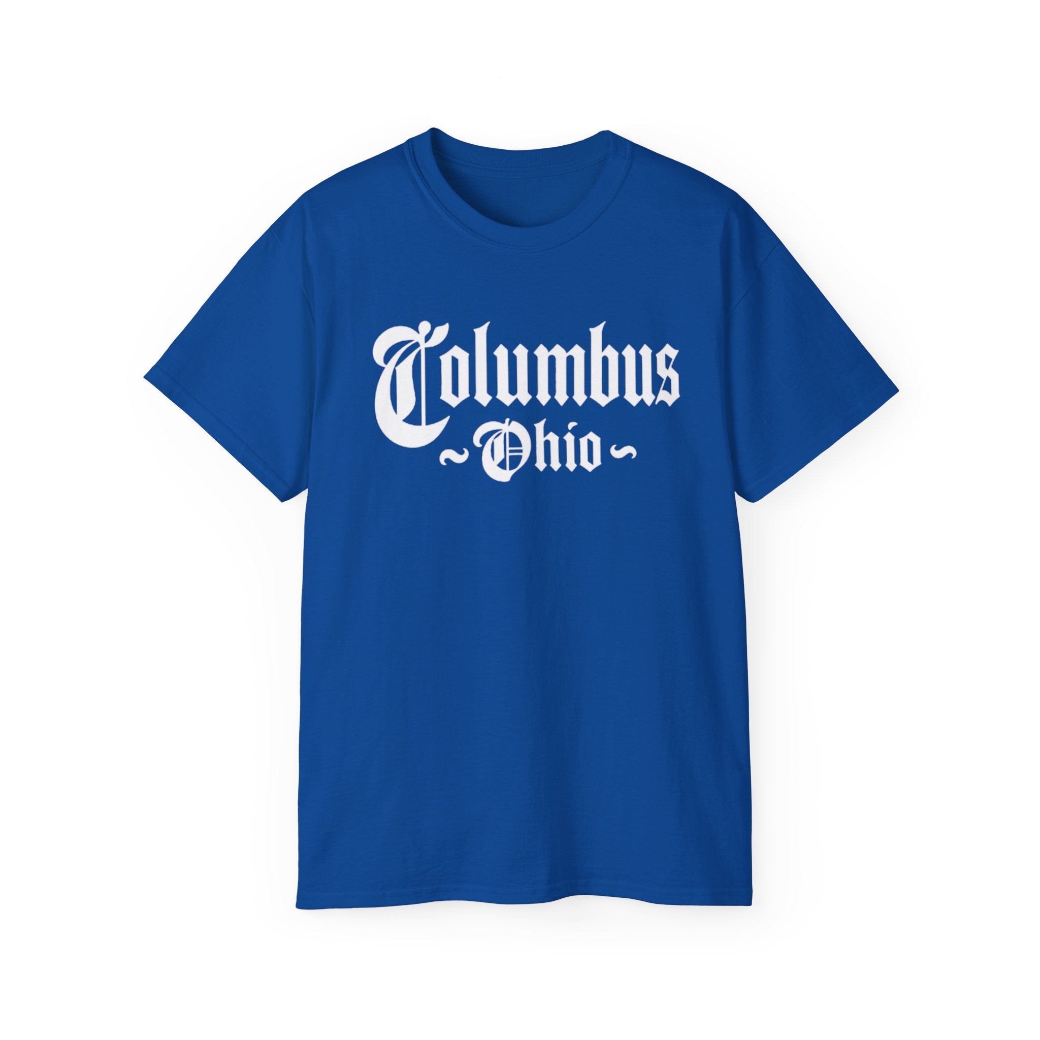 Columbus Ohio - Unisex White Text Tee Shirt