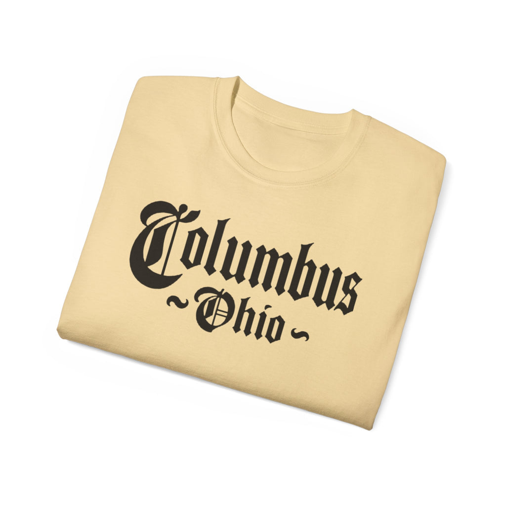 Columbus Ohio - Unisex Black Text Tee Shirt