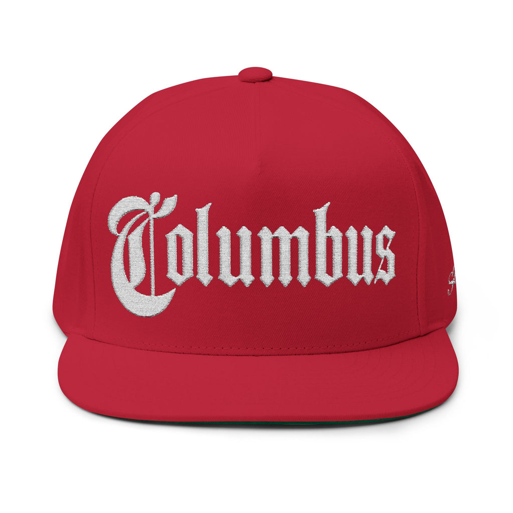 Columbus Ohio - White Text Snapback Hat