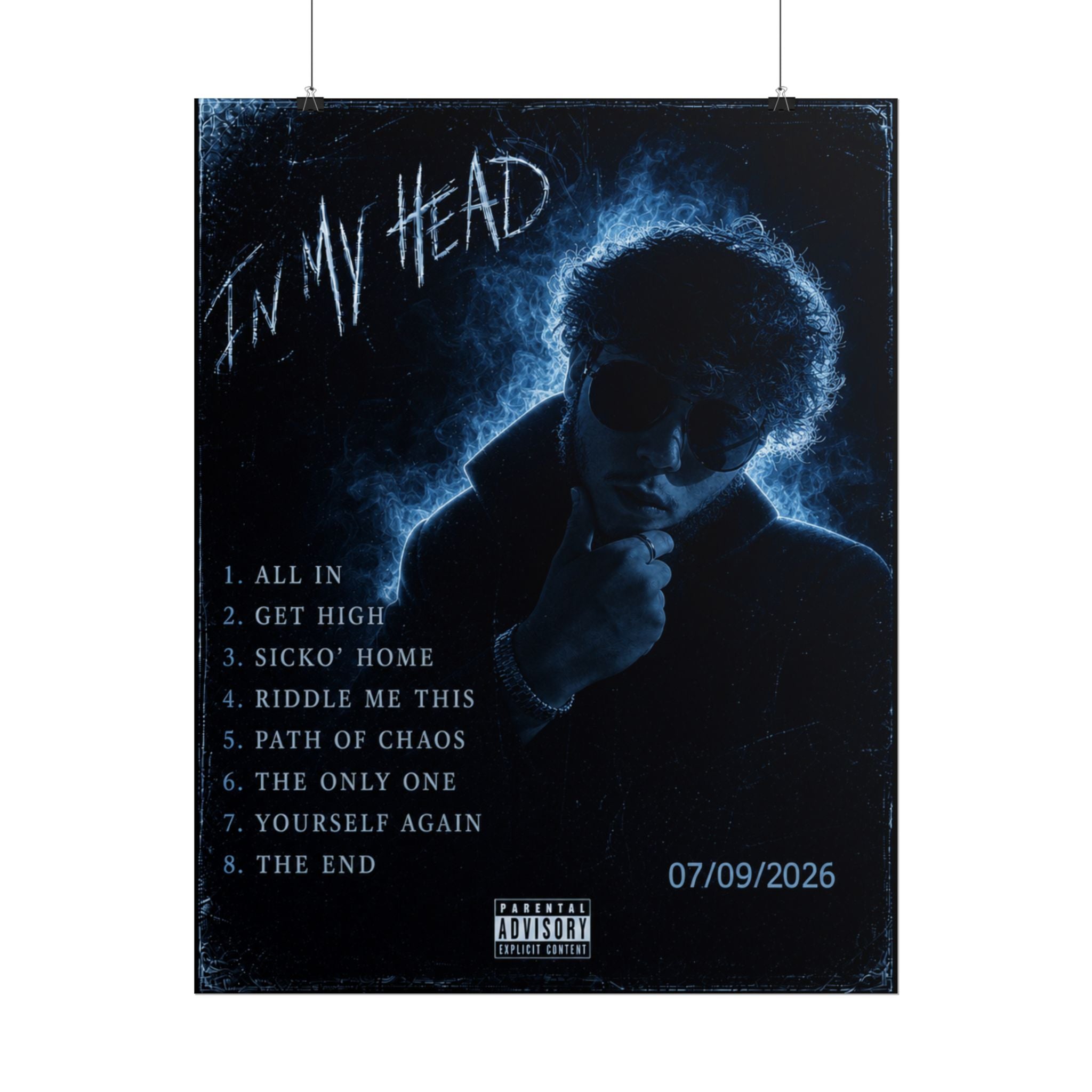 In My Head - Debut Album Poster - Midnight Blue