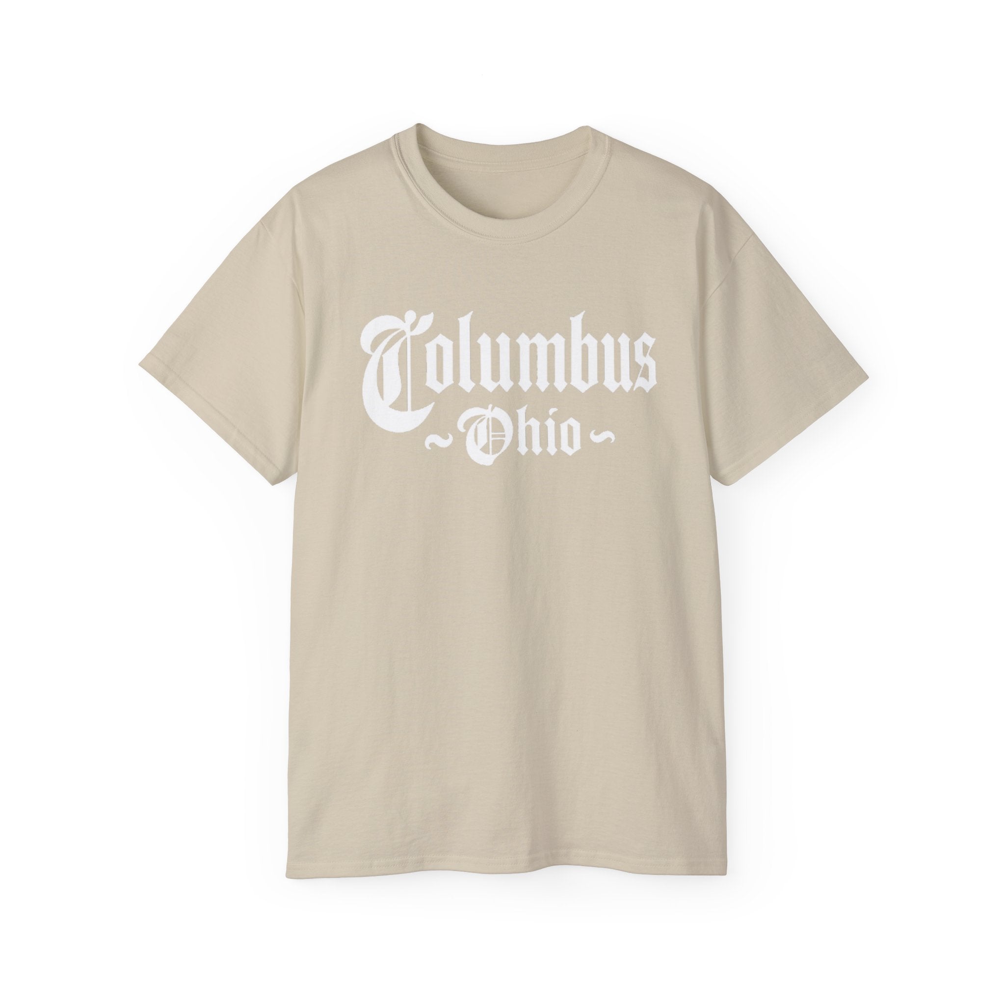 Columbus Ohio - Unisex White Text Tee Shirt
