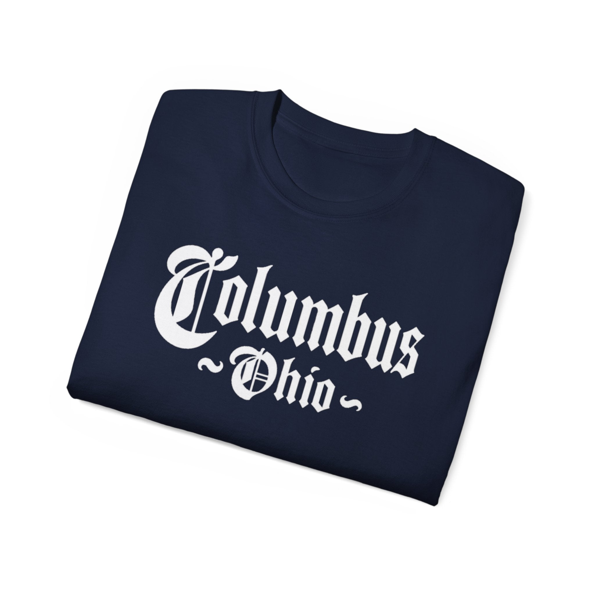 Columbus Ohio - Unisex White Text Tee Shirt