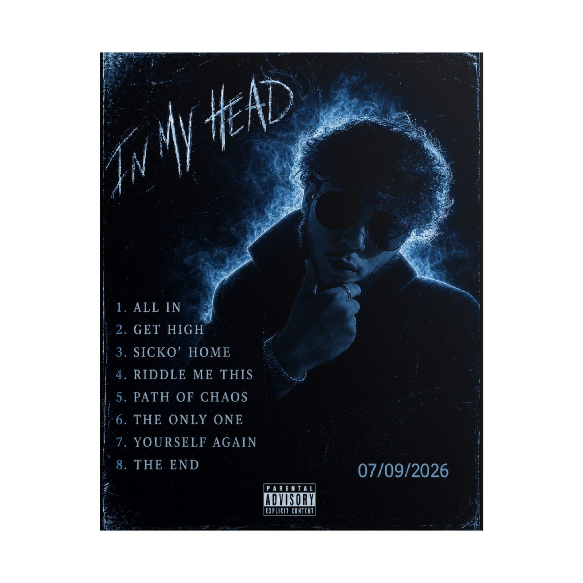In My Head - Debut Album Poster - Midnight Blue