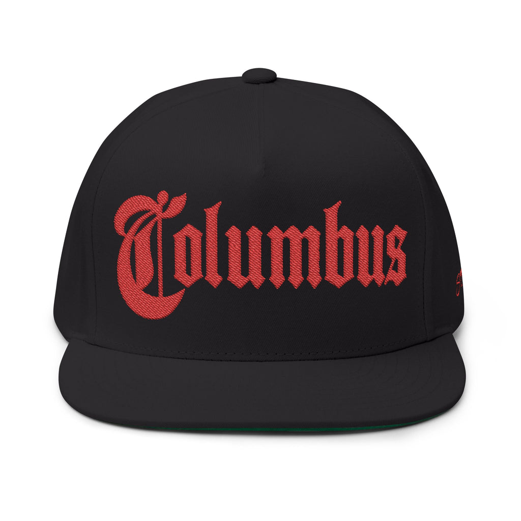 Columbus Ohio - Red Text Snapback Hat