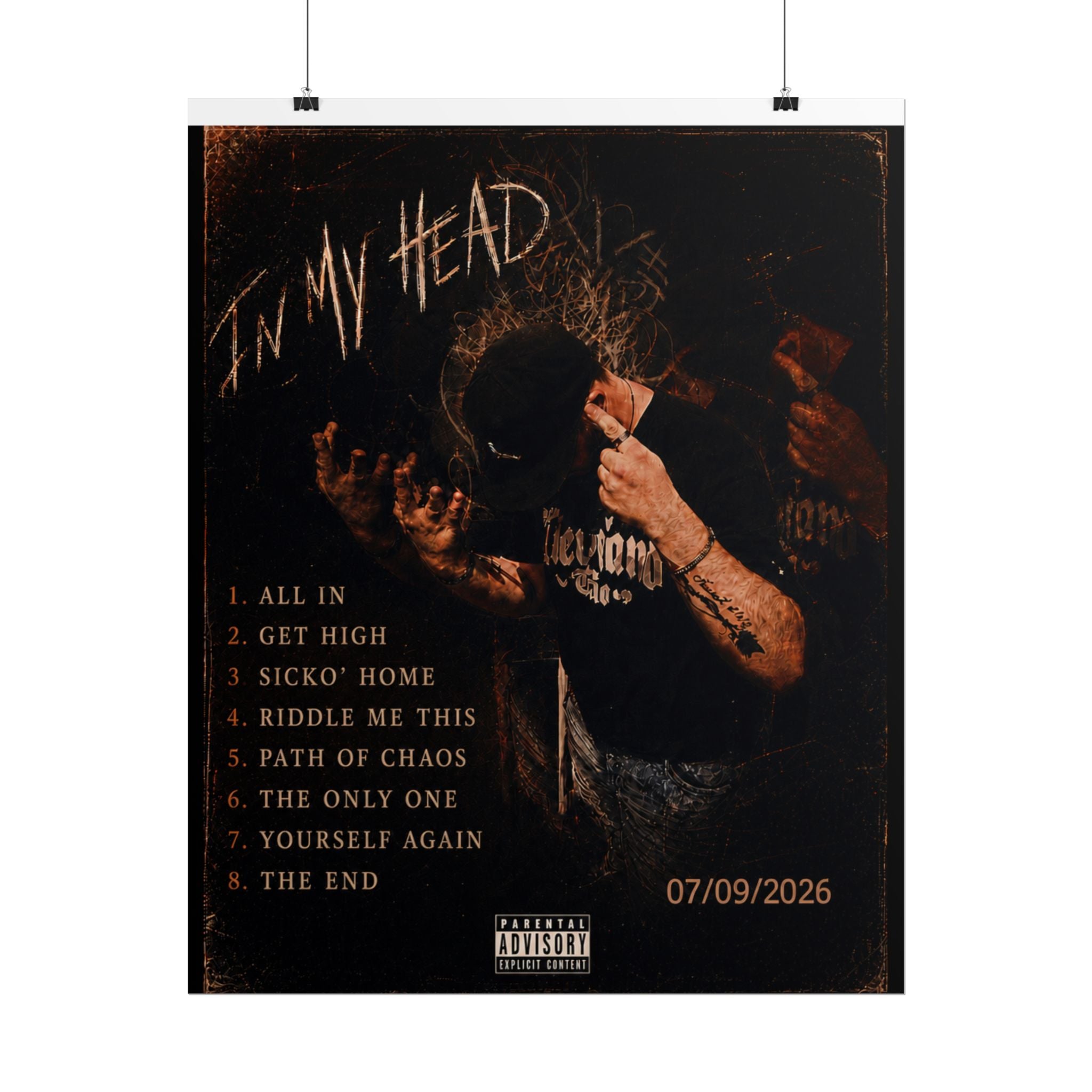 In My Head - Debut Album Poster - Crispy Orange