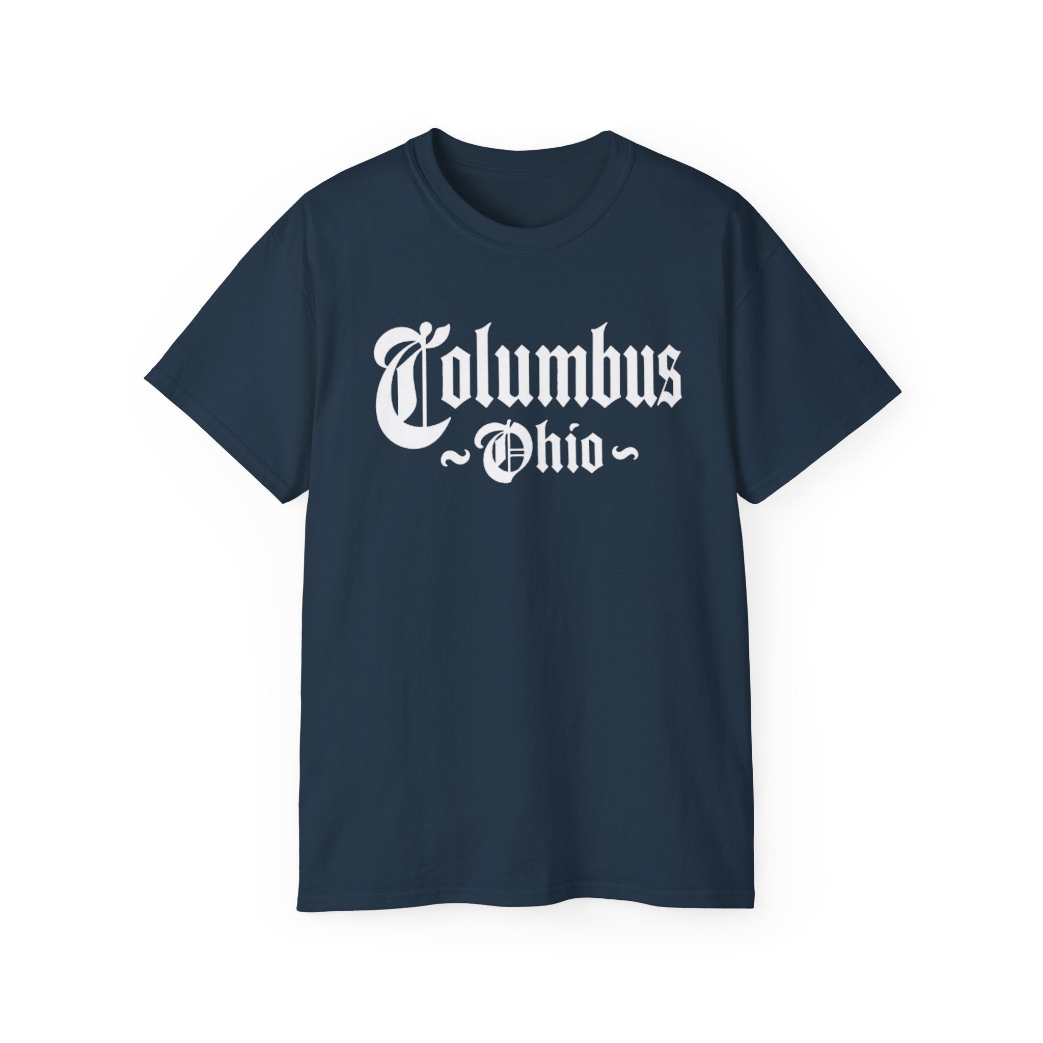 Columbus Ohio - Unisex White Text Tee Shirt