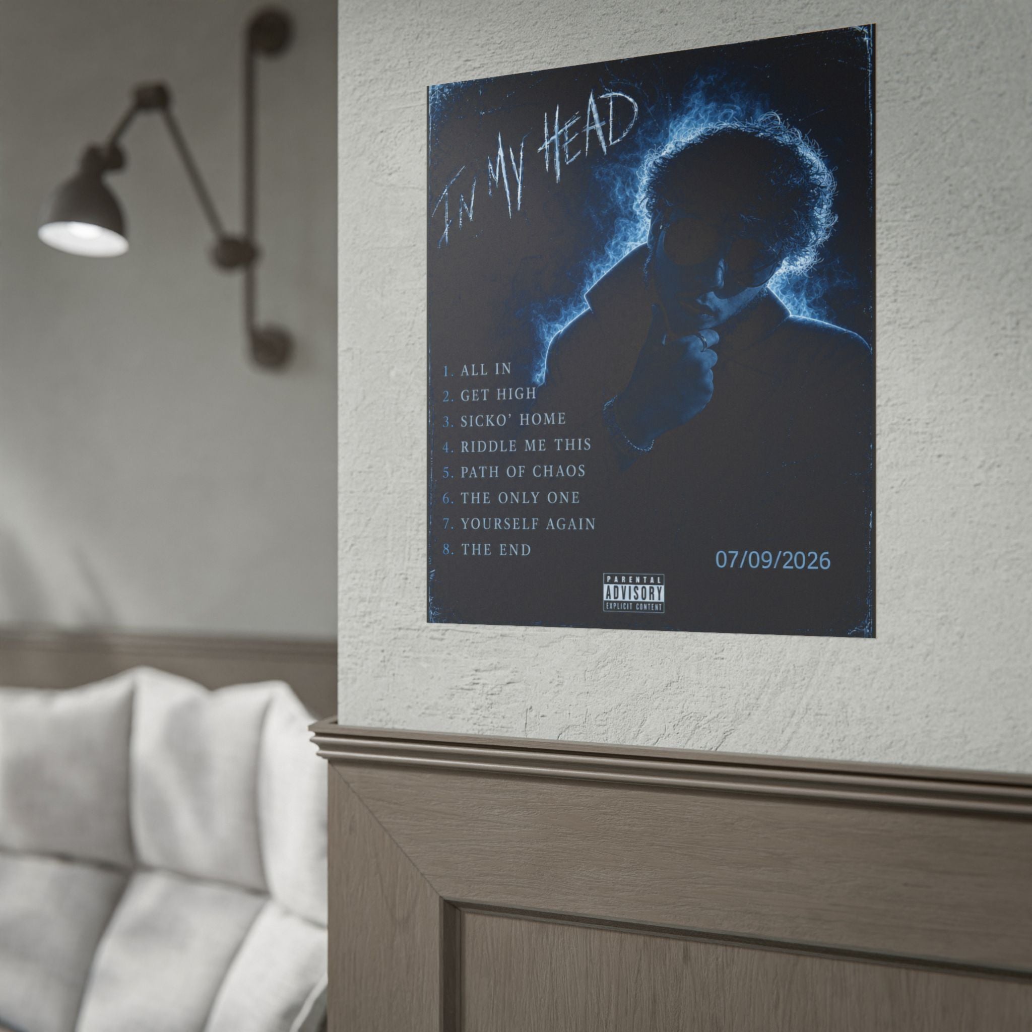 In My Head - Debut Album Poster - Midnight Blue