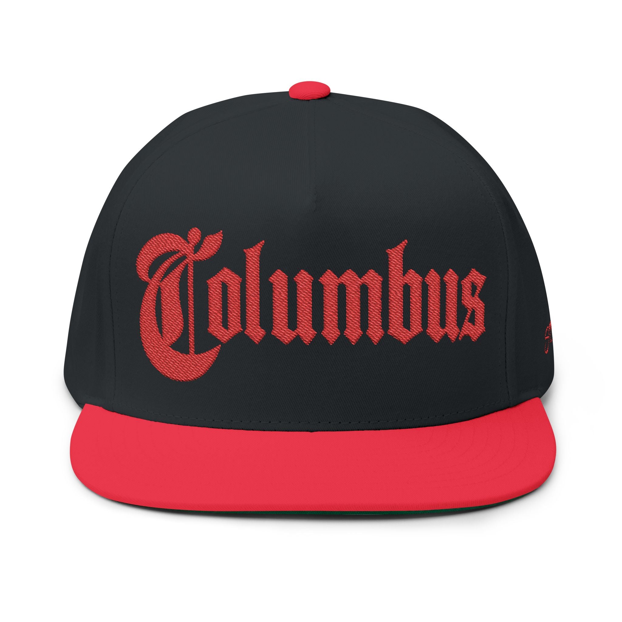 Columbus Ohio - Red Text Snapback Hat