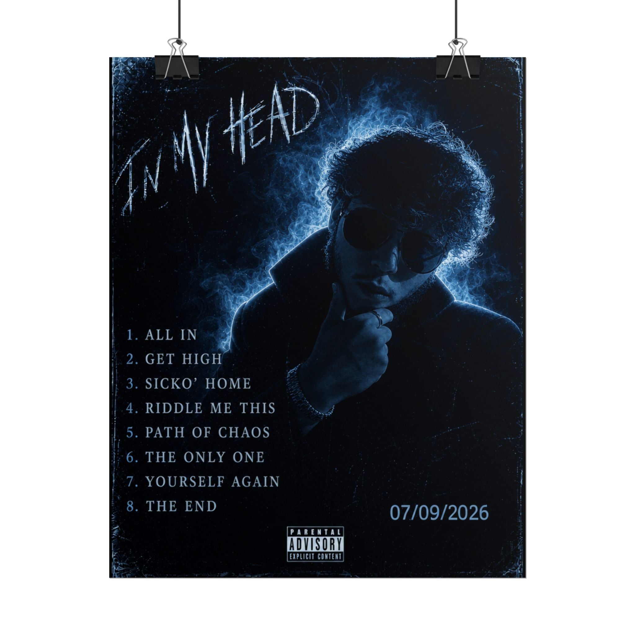 In My Head - Debut Album Poster - Midnight Blue