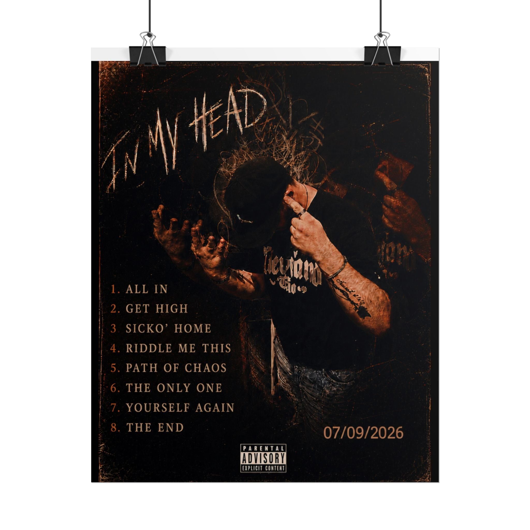 In My Head - Debut Album Poster - Crispy Orange
