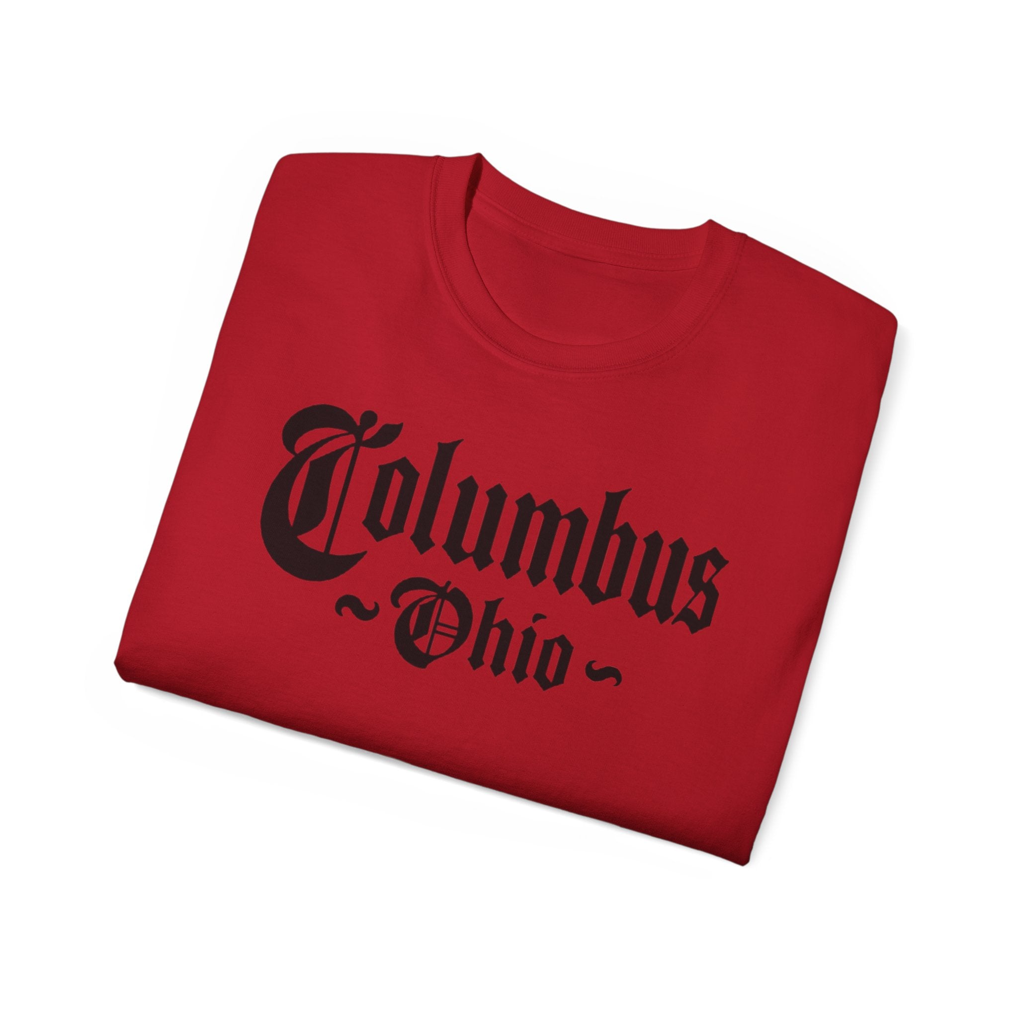 Columbus Ohio - Unisex Black Text Tee Shirt