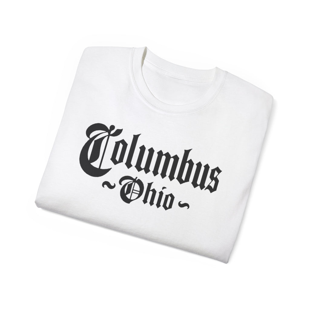 Columbus Ohio - Unisex Black Text Tee Shirt