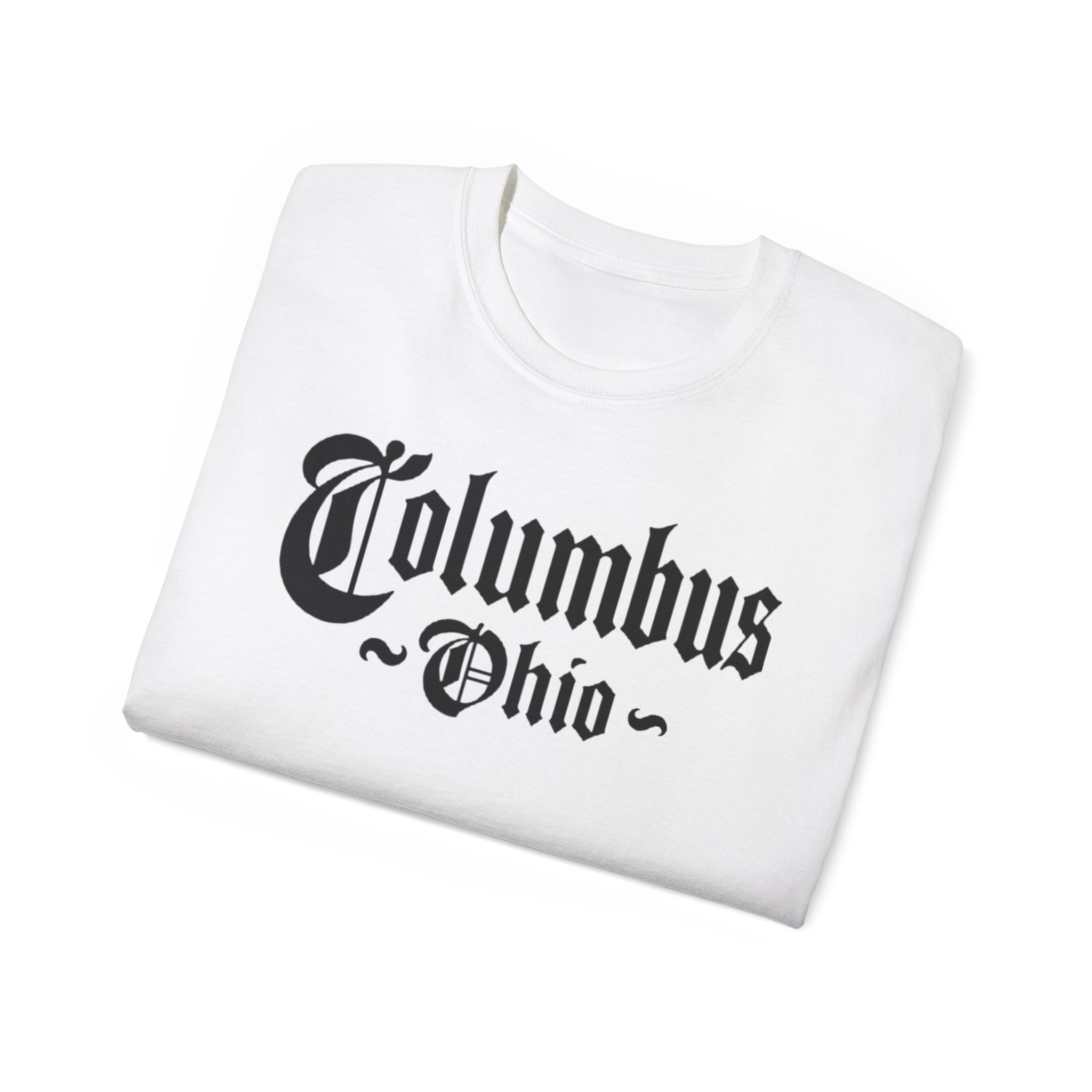 Columbus Ohio - Unisex Black Text Tee Shirt