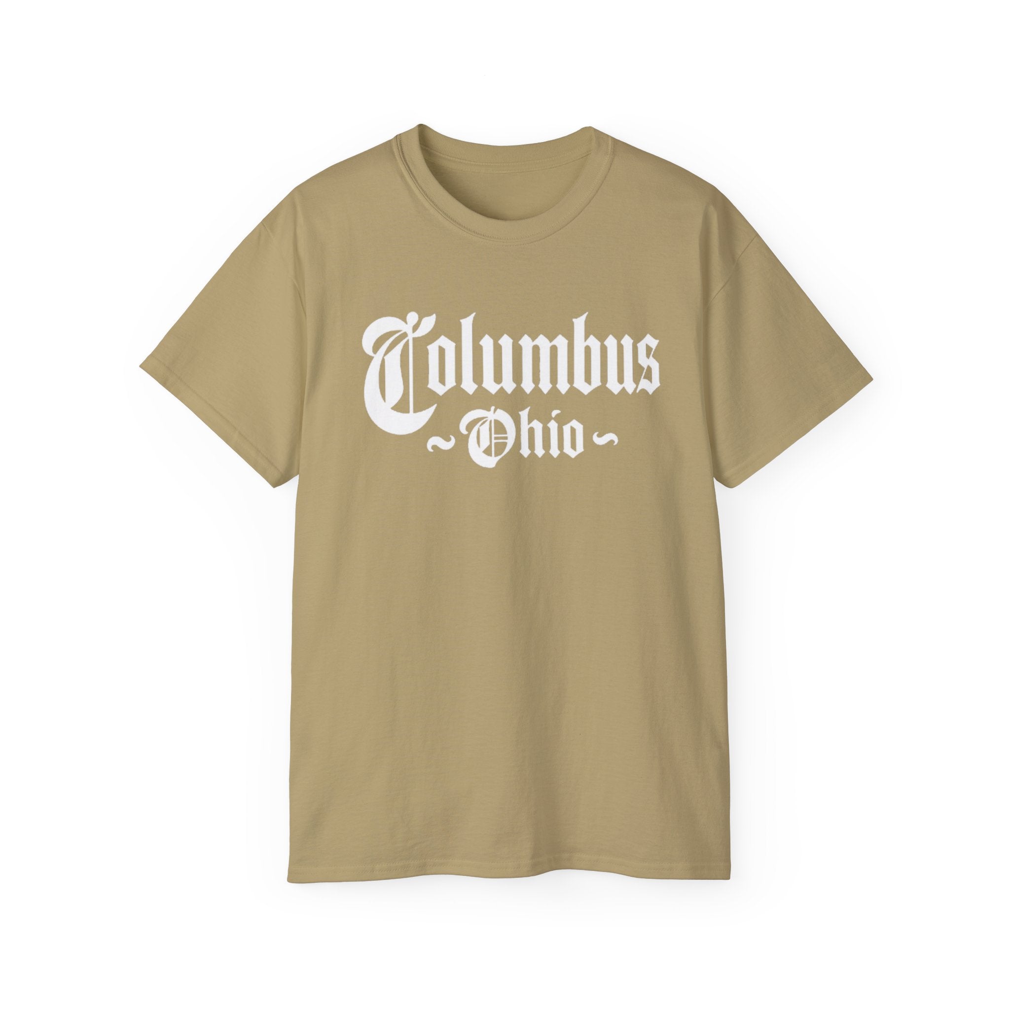 Columbus Ohio - Unisex White Text Tee Shirt