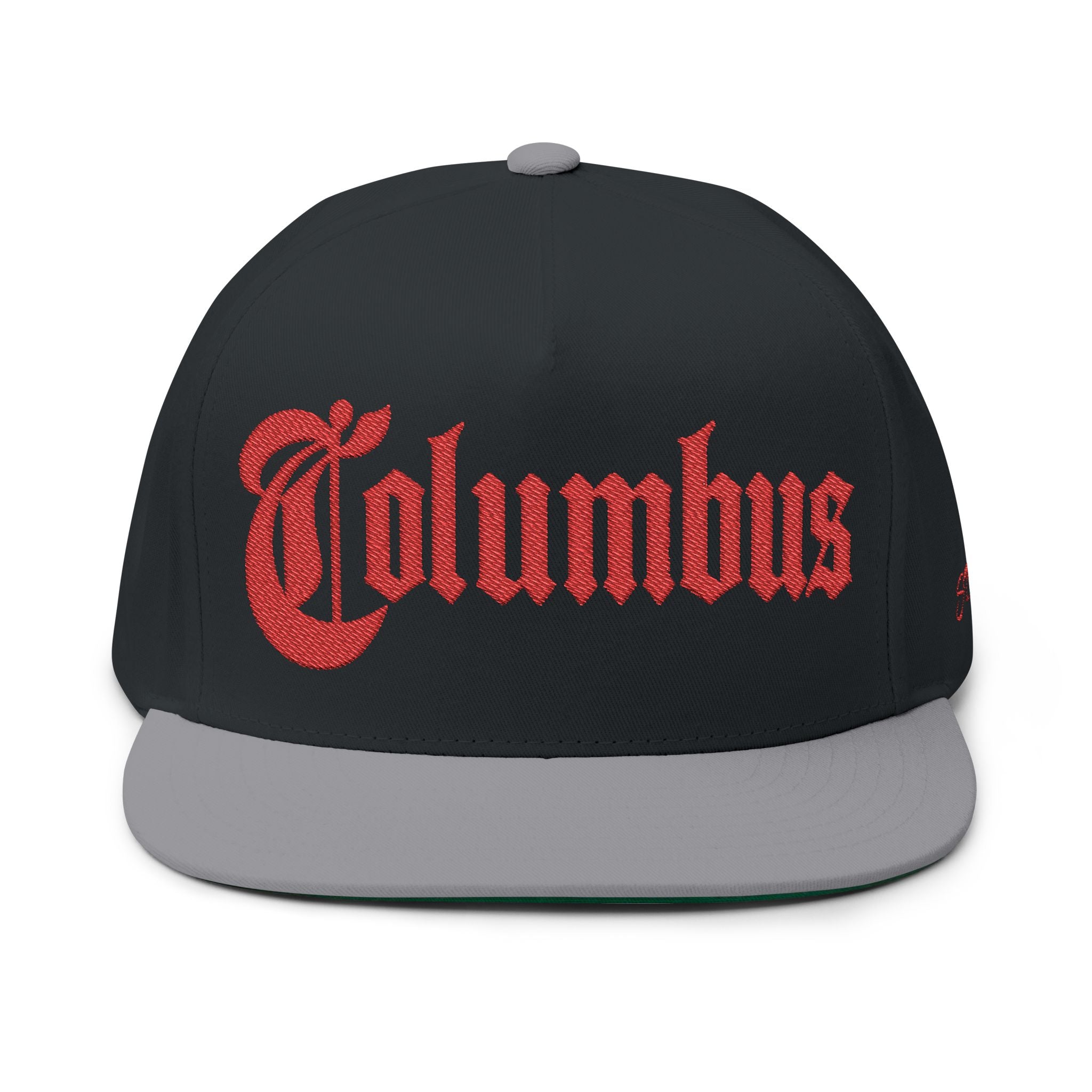Columbus Ohio - Red Text Snapback Hat