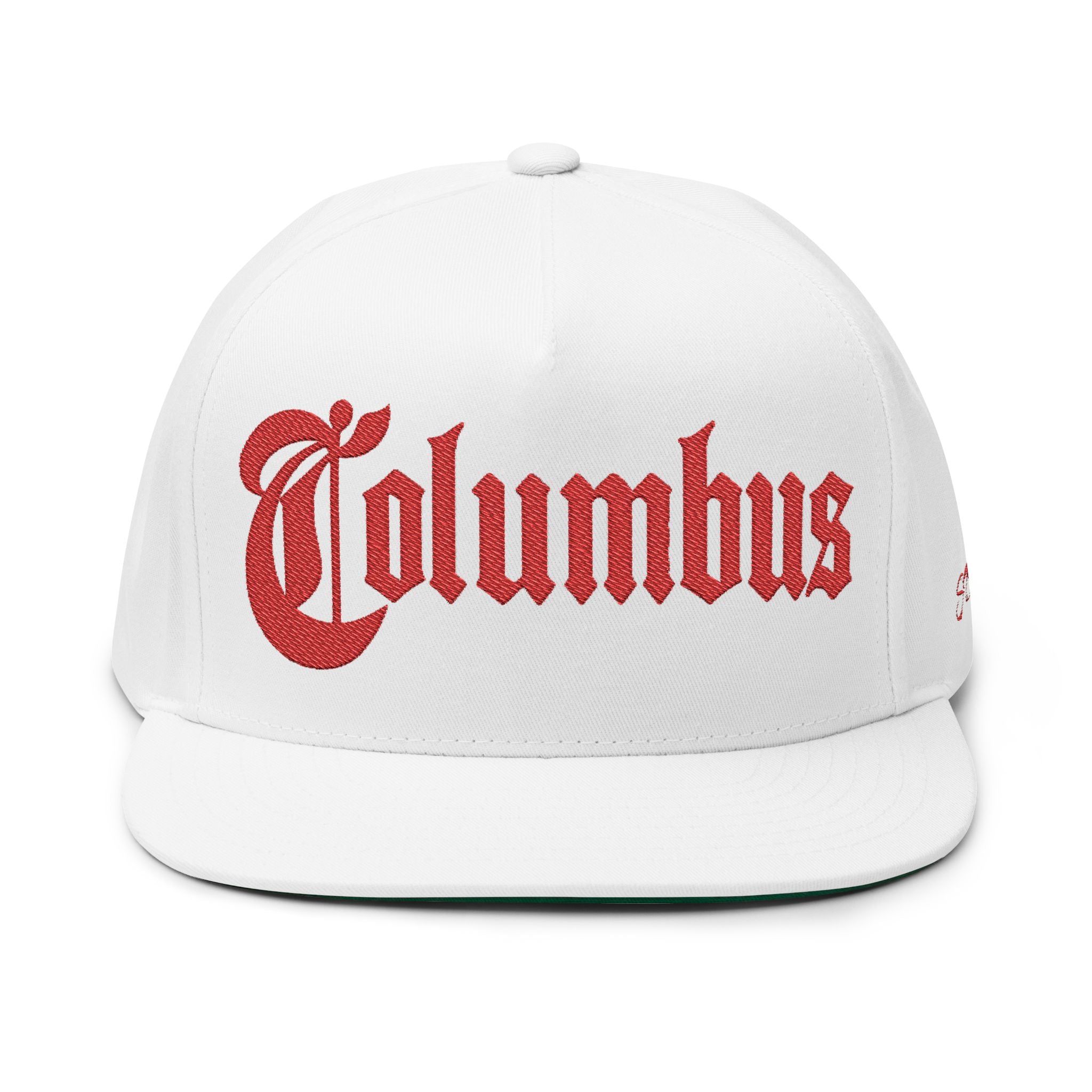 Columbus Ohio - Red Text Snapback Hat