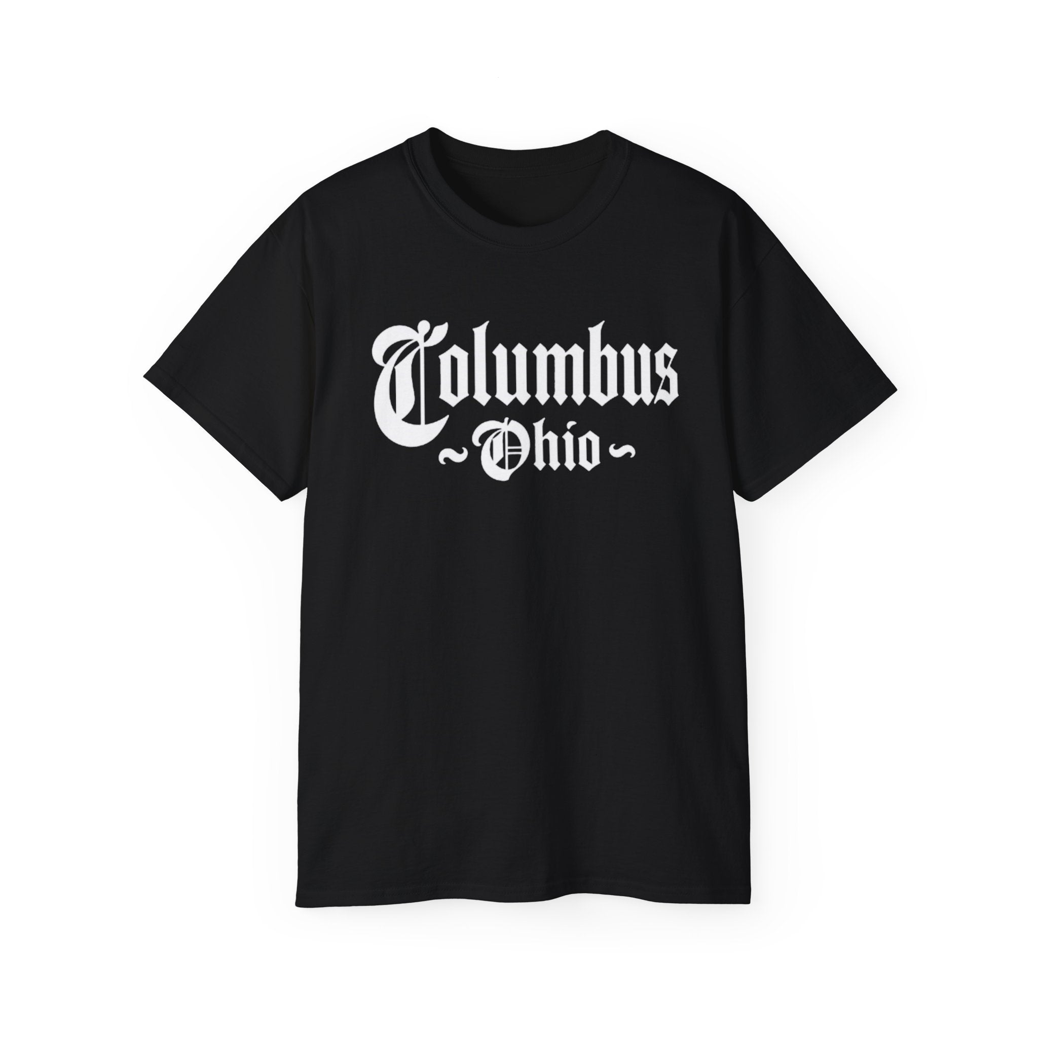 Columbus Ohio - Unisex White Text Tee Shirt