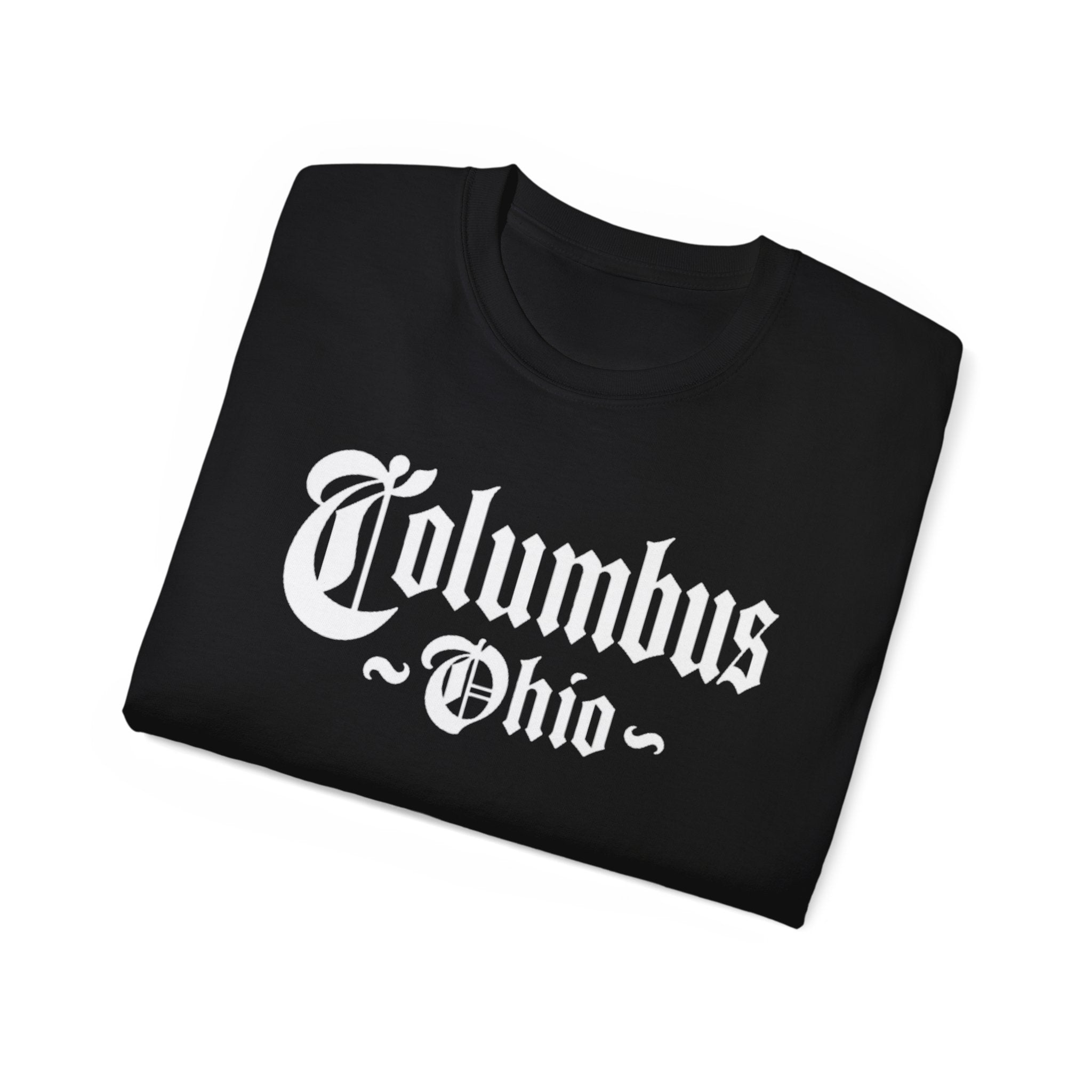Columbus Ohio - Unisex White Text Tee Shirt