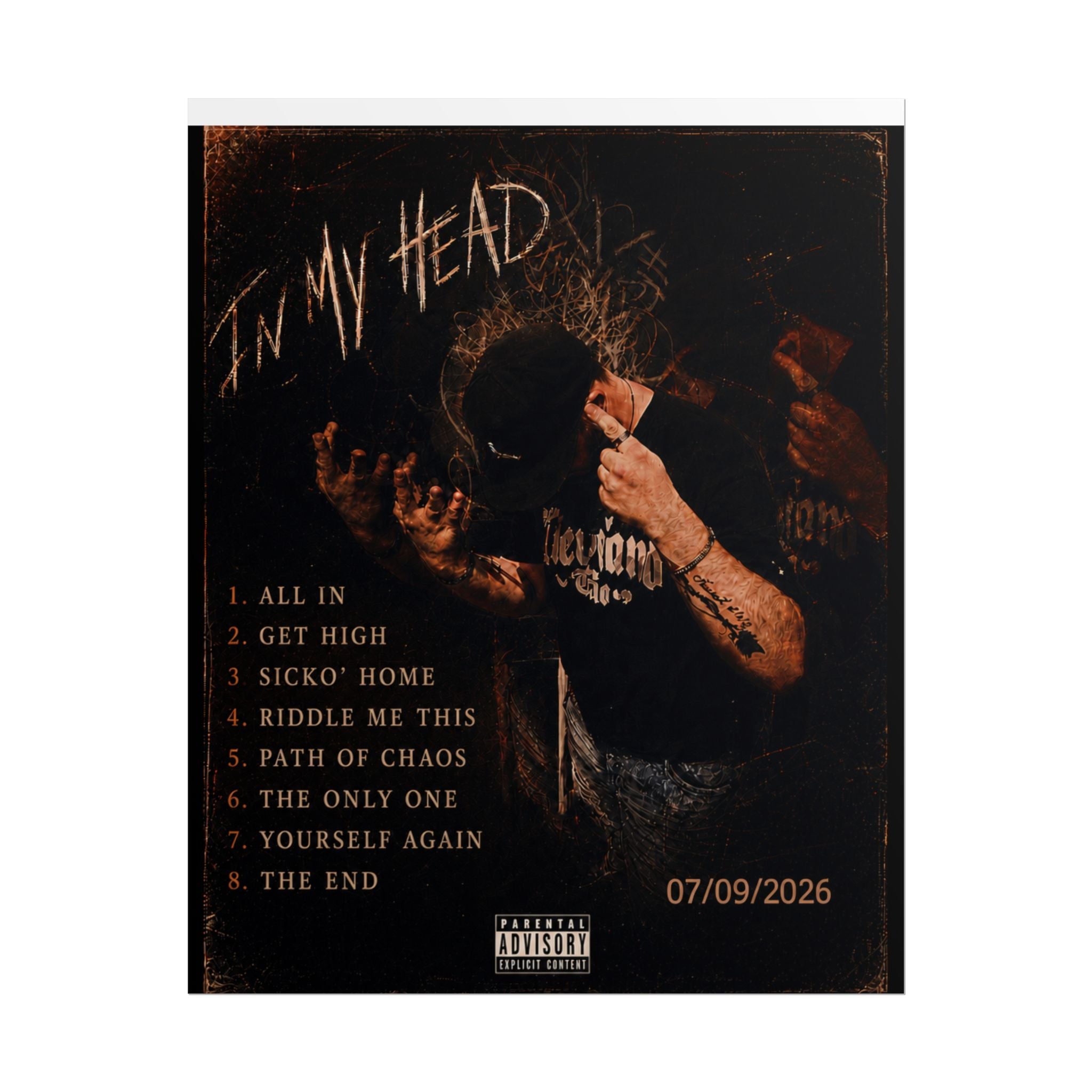 In My Head - Debut Album Poster - Crispy Orange