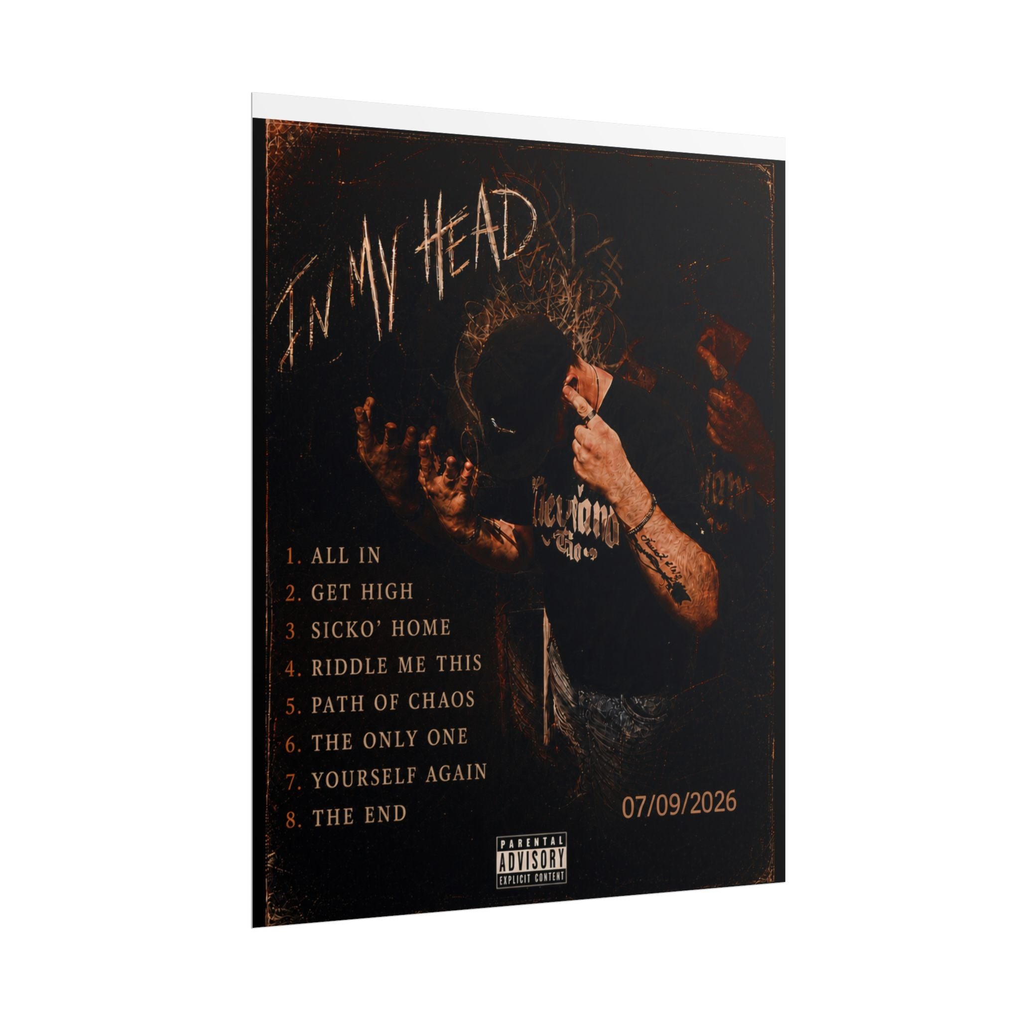 In My Head - Debut Album Poster - Crispy Orange