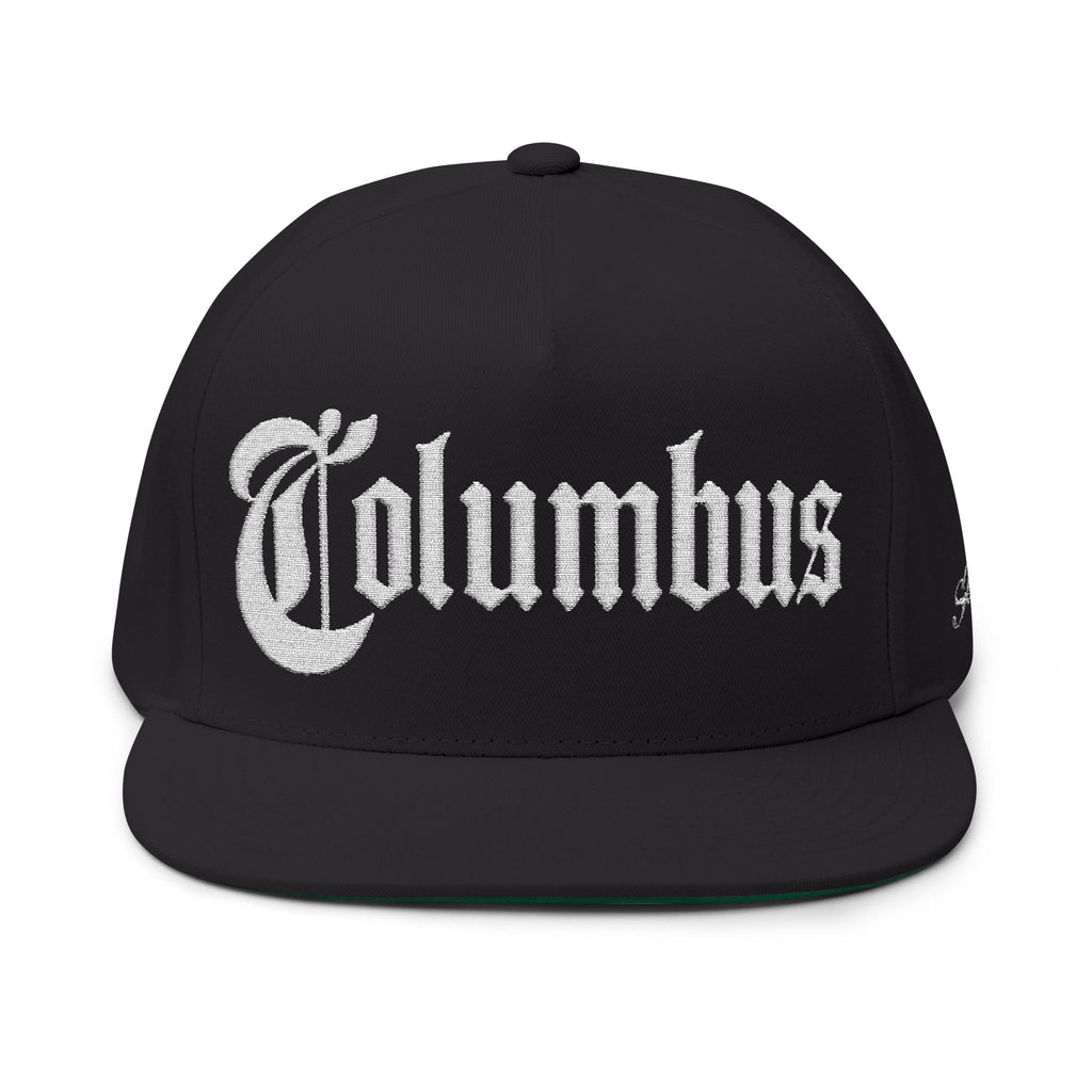 Columbus Ohio - White Text Snapback Hat