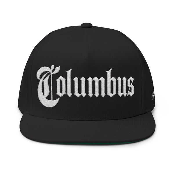 Columbus Ohio - White Text Snapback Hat