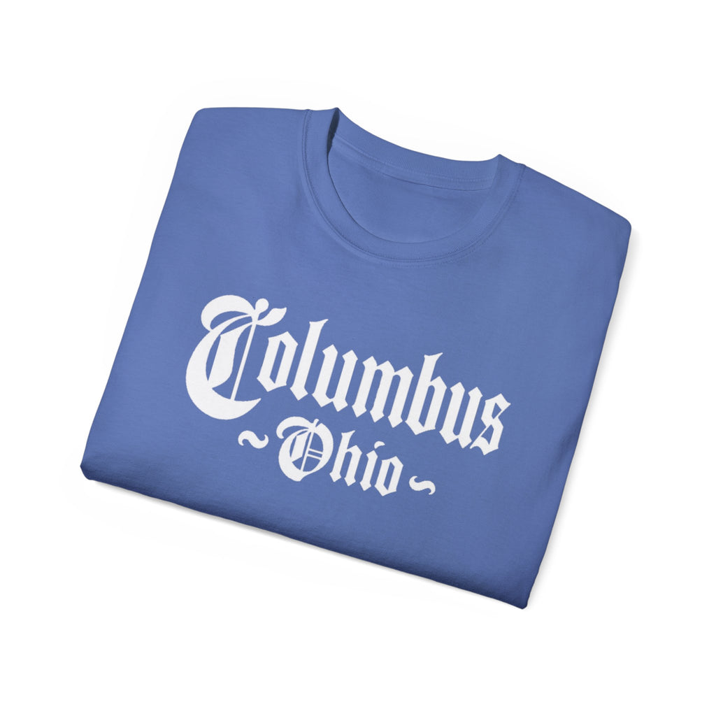 Columbus Ohio - Unisex White Text Tee Shirt