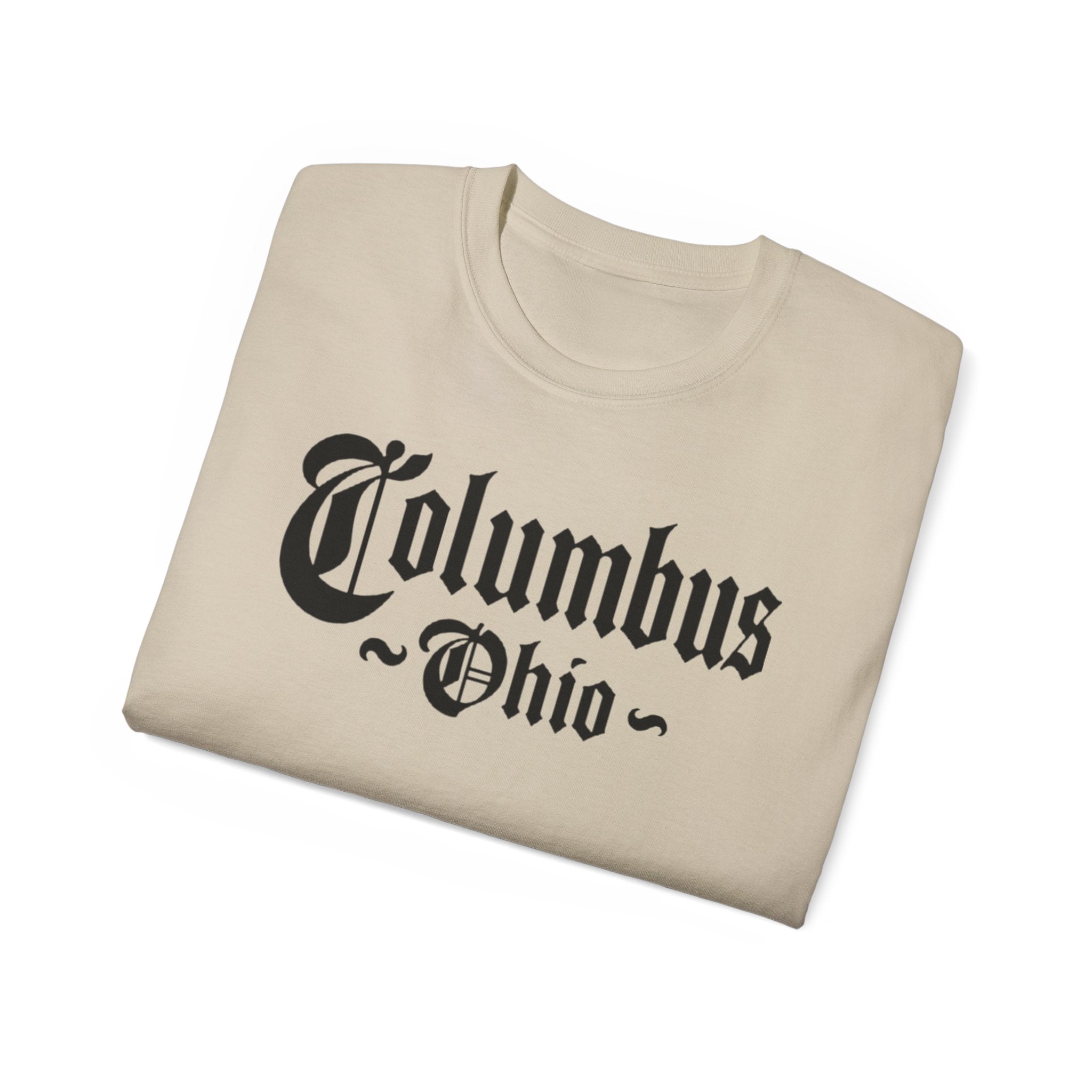 Columbus Ohio - Unisex Black Text Tee Shirt