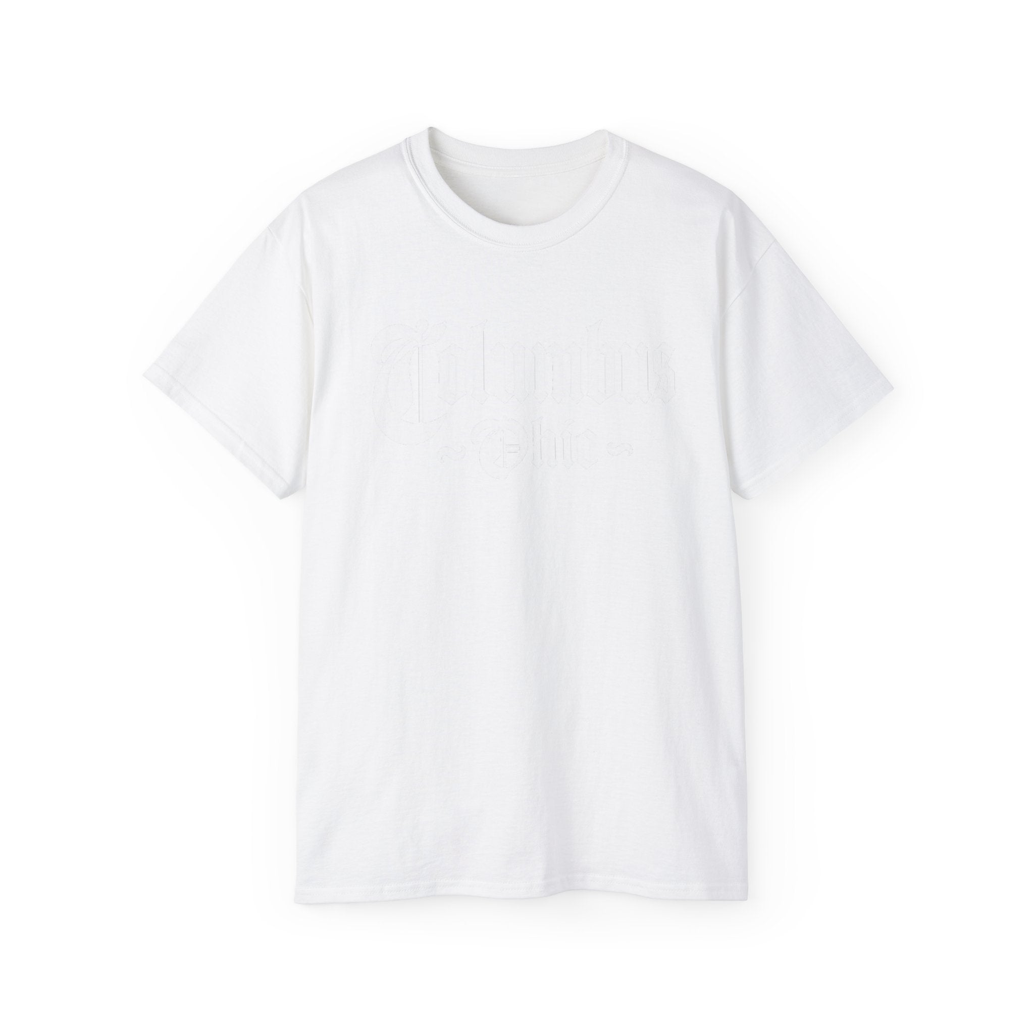 Columbus Ohio - Unisex White Text Tee Shirt