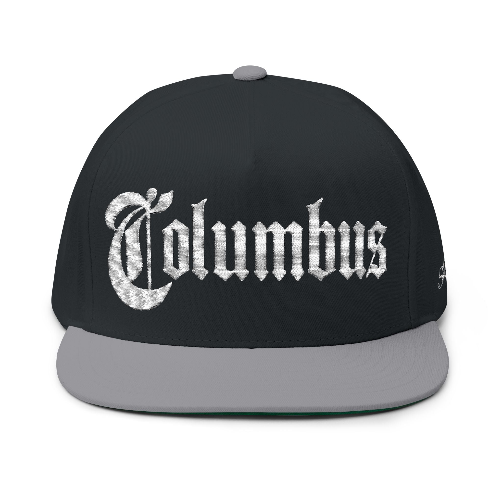 Columbus Ohio - White Text Snapback Hat