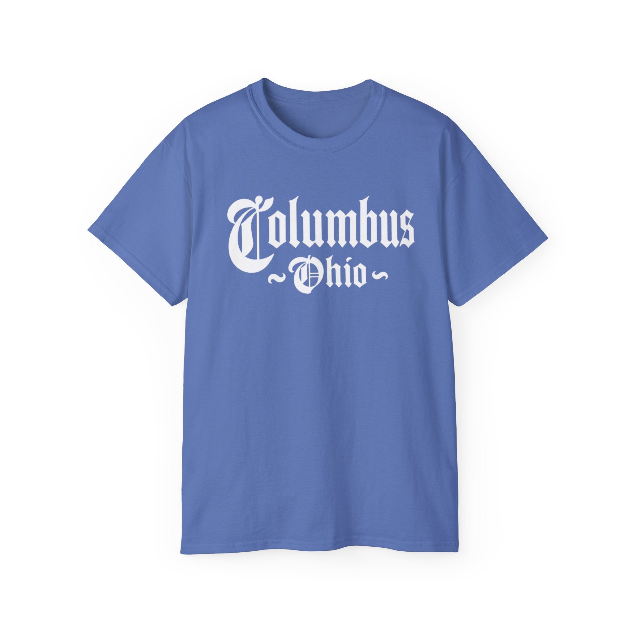 Columbus Ohio - Unisex White Text Tee Shirt