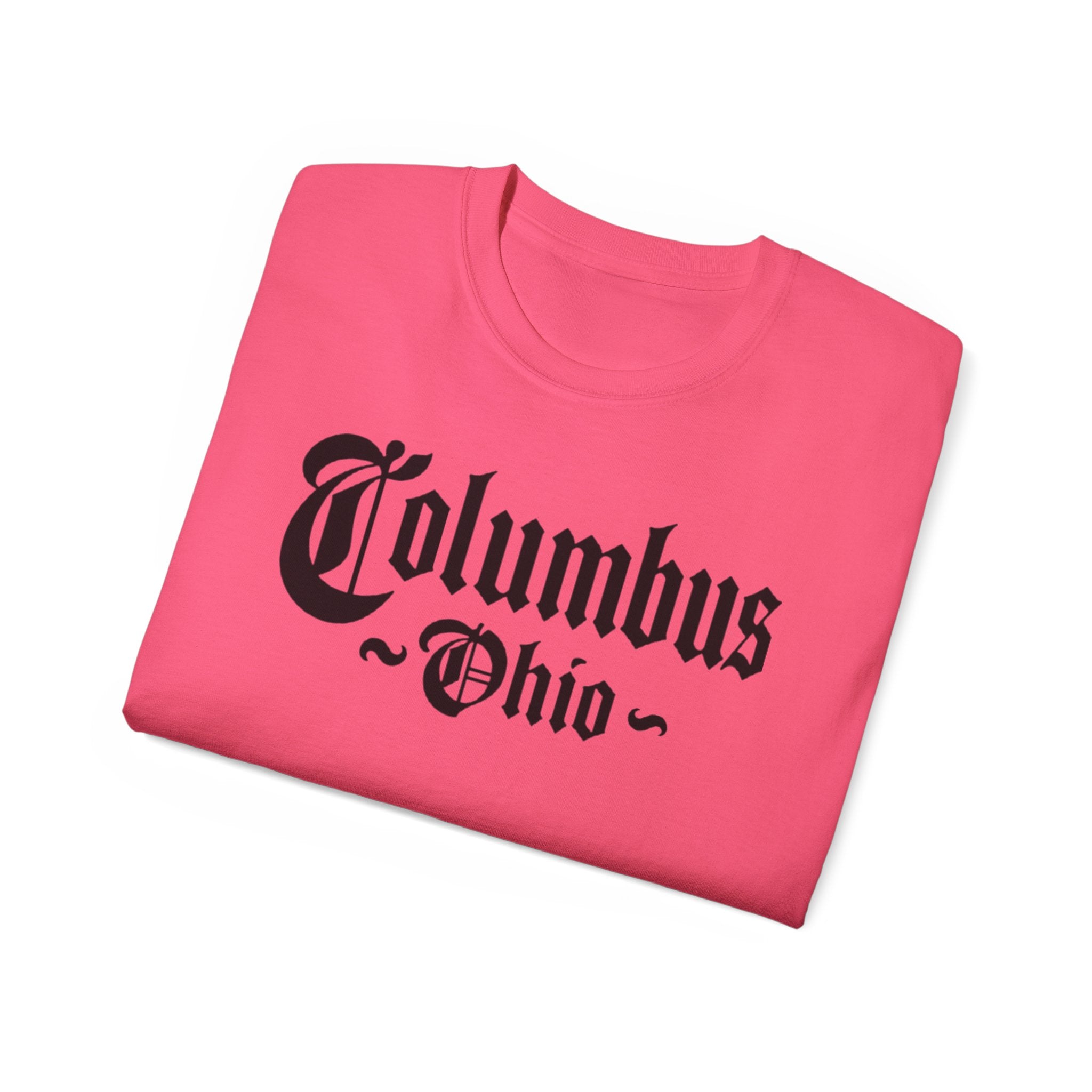 Columbus Ohio - Unisex Black Text Tee Shirt
