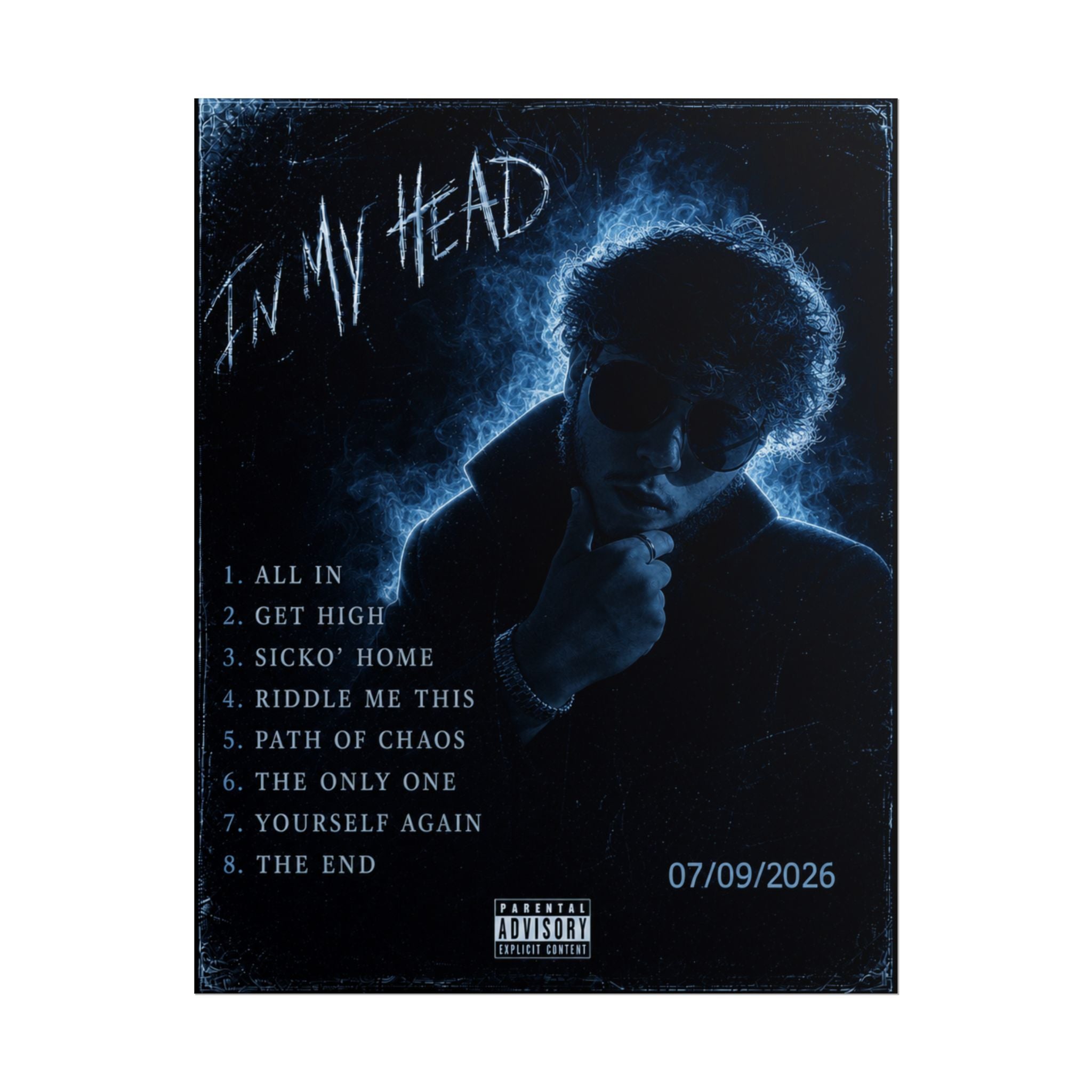 In My Head - Debut Album Poster - Midnight Blue