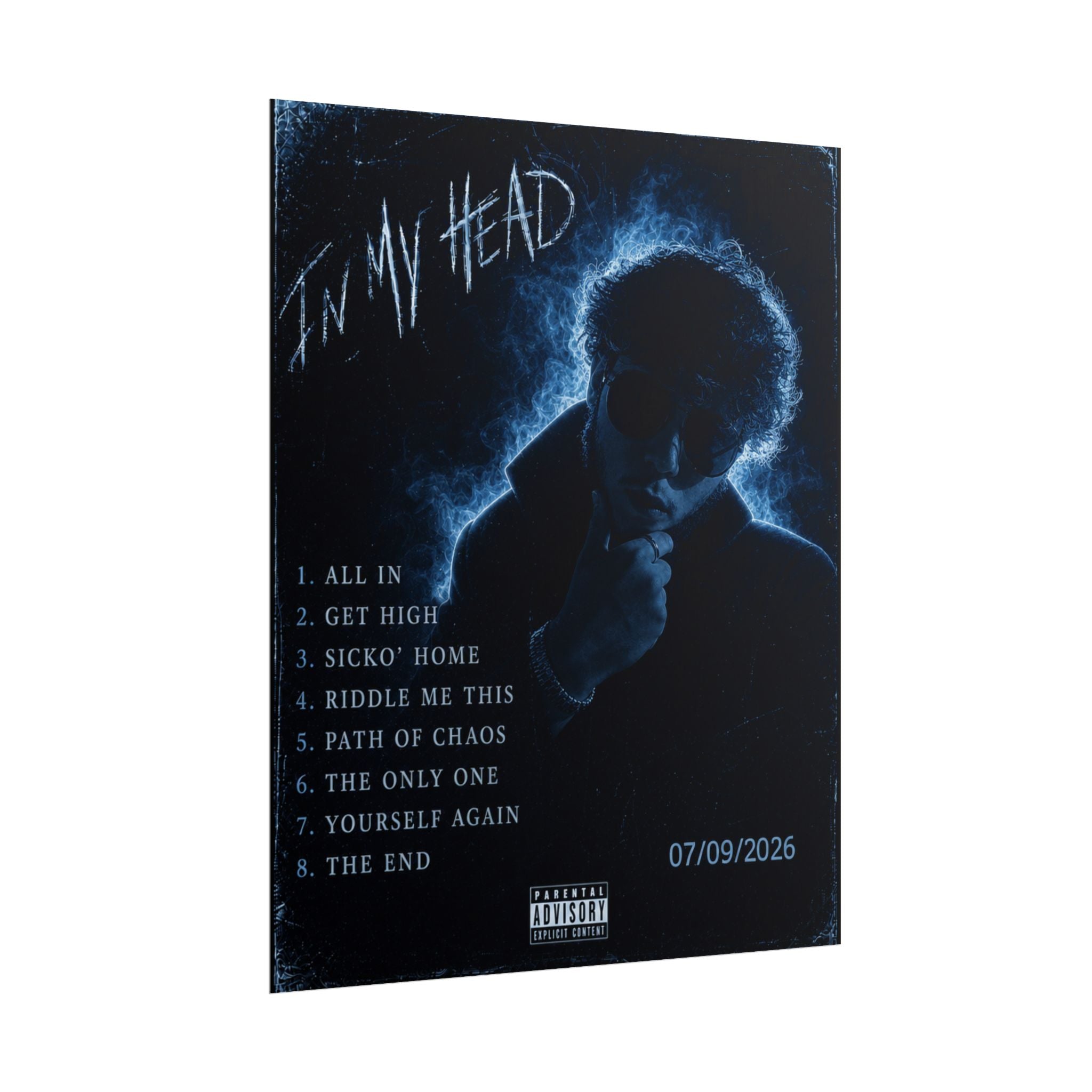 In My Head - Debut Album Poster - Midnight Blue