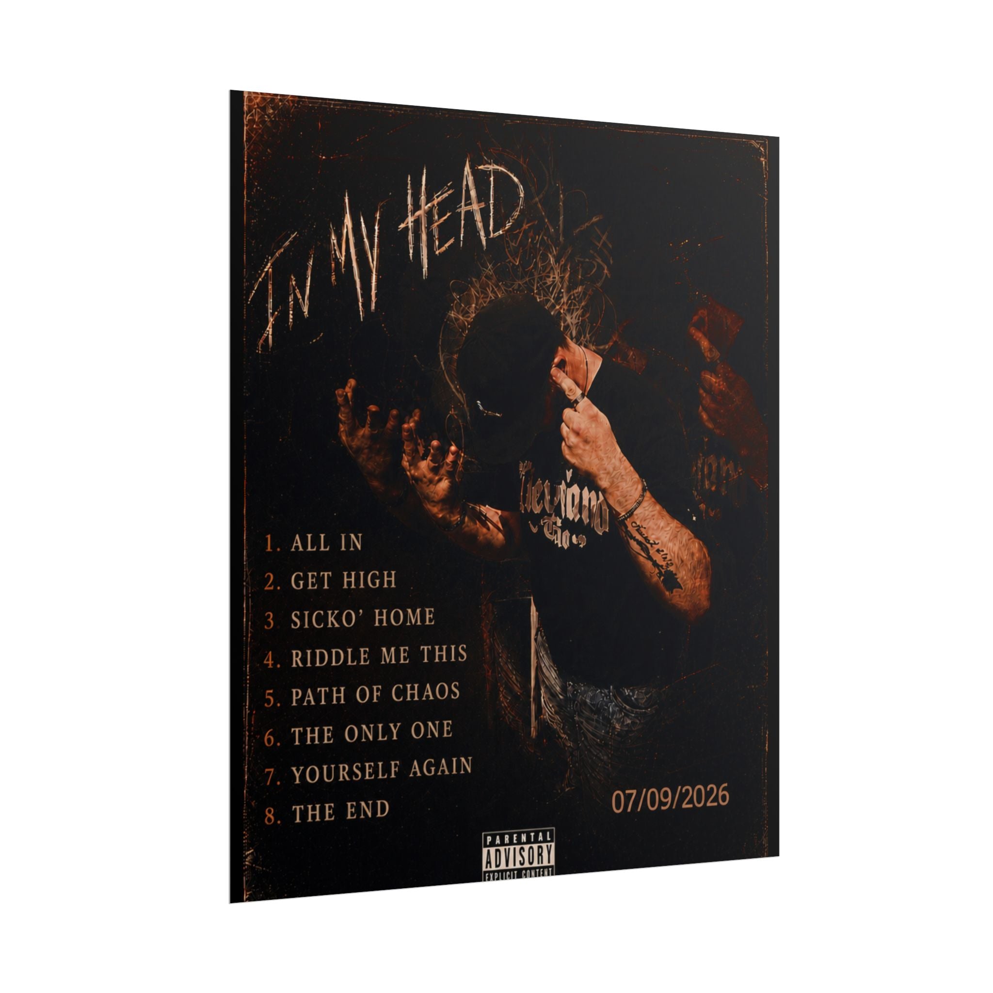 In My Head - Debut Album Poster - Crispy Orange