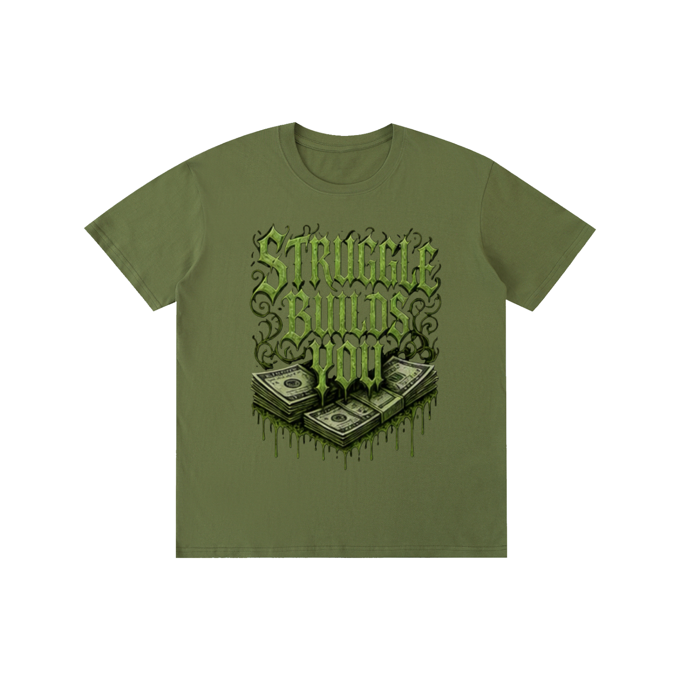 Cash Flow - Men’s Green Text Tee Shirt