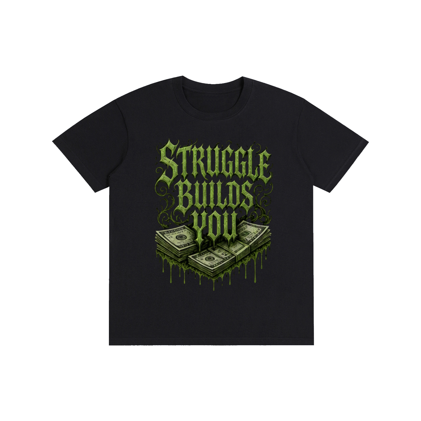 Cash Flow - Men’s Green Text Tee Shirt